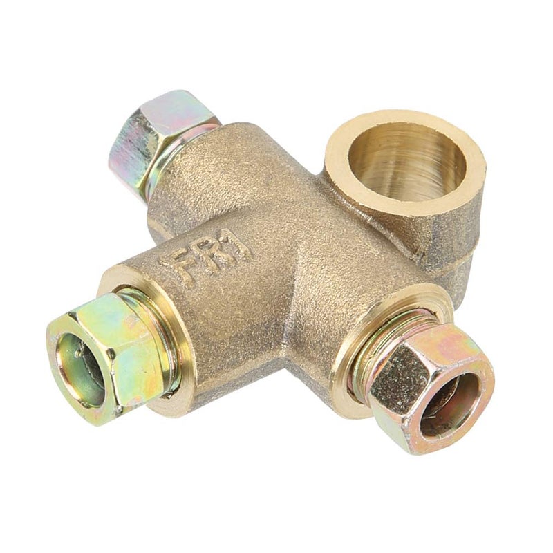 Aramox Inverted Female Tee, 3 Way T-Shape Brake Tee With 3 Male Nuts Short Union M10 3/16in Pipe 10mm - Image 4